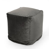 Modern Velveteen Cube Pouf - NH767313