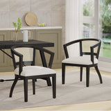 Delwood Traditional Upholstered Wood and Cane Dining Chairs, Set of 2