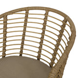 Outdoor Wicker 2 Seater Chat Set, Light Brown and Beige - NH899413