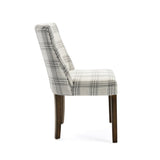 Contemporary Upholstered Plaid Dining Chairs, Set of 2 - NH235513