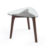 Mid-Century Modern End Table with Glass Top - NH329313