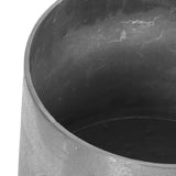 Handcrafted Two-Toned Aluminum Drum Planter, Pewter - NH482413