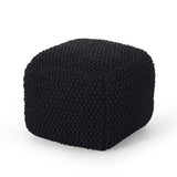 Modern Knitted Cotton Cube Pouf - NH298313