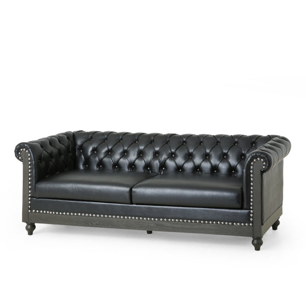 Tufted 3 Seater Sofa with Nailhead Trim - NH535413