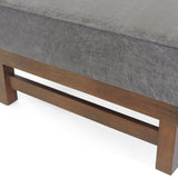 Modern Microfiber Cocktail Ottoman with Wood Frame - NH085213