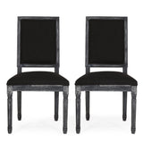 French Country Wood Upholstered Dining Chair, Set of 2 - NH155513