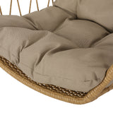 Outdoor/Indoor Wicker Hanging Chair with 8 Foot Chain (NO STAND), Light Brown and Tan - NH592413