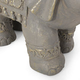 Outdoor Elephant Garden Statue, Gray and Gold - NH763413