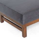 Modern Microfiber Cocktail Ottoman with Wood Frame - NH085213