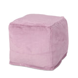 Pickerel Modern Glam Faux Fur Cube Pouf