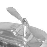 Handcrafted Aluminum Helicopter Decor, Silver - NH483413