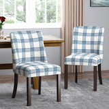 Contemporary Upholstered Plaid Dining Chairs, Set of 2 - NH235513