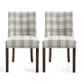 Contemporary Upholstered Plaid Dining Chairs, Set of 2 - NH235513