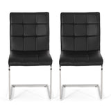 Modern Upholstered Waffle Stitch Dining Chairs, Set of 2 - NH795413