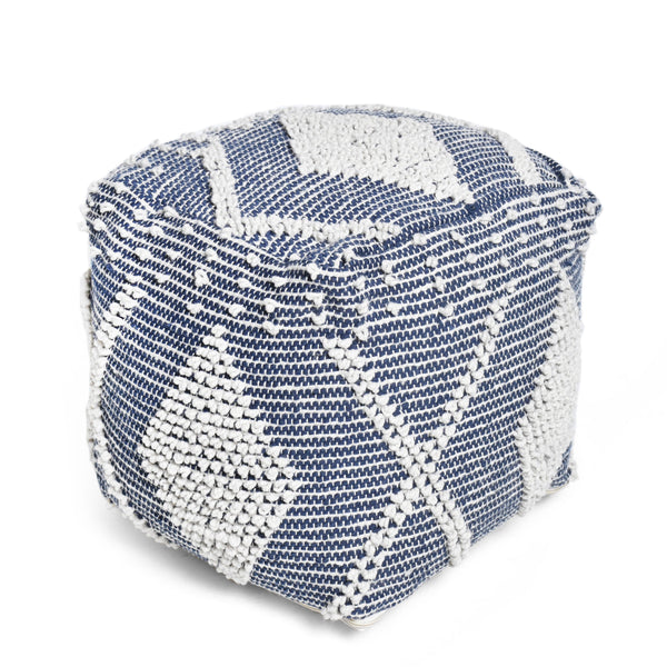 Contemporary Handcrafted Faux Yarn Pouf - NH073513