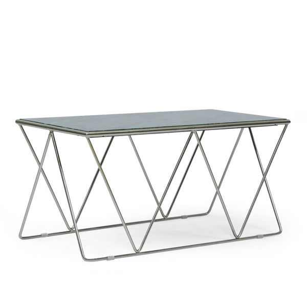 Modern Glam Handcrafted Marble Top Coffee Table - NH037413