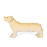 Outdoor Labrador Dog Garden Bench, Light Brown - NH695513