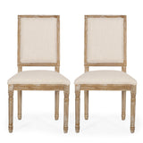 French Country Wood Upholstered Dining Chair, Set of 2 - NH155513