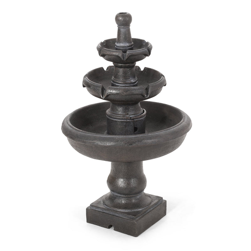 Outdoor 3-Tier Fountain, Dark Gray - NH973413