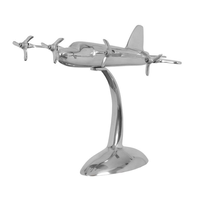 Handcrafted Aluminum Aeroplane Decor - NH609313