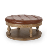 Contemporary Upholstered Round Ottoman - NH799213