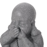 Outdoor Speak No Evil Monk Garden Statue, Stone Gray - NH463413