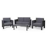 Outdoor Acacia Wood 4 Seater Chat Set with Cushions - NH150413