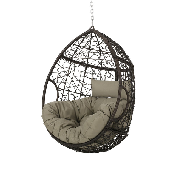 Outdoor and Indoor Wicker Hanging Chair with 8 Foot Chain (NO STAND) - NH284313