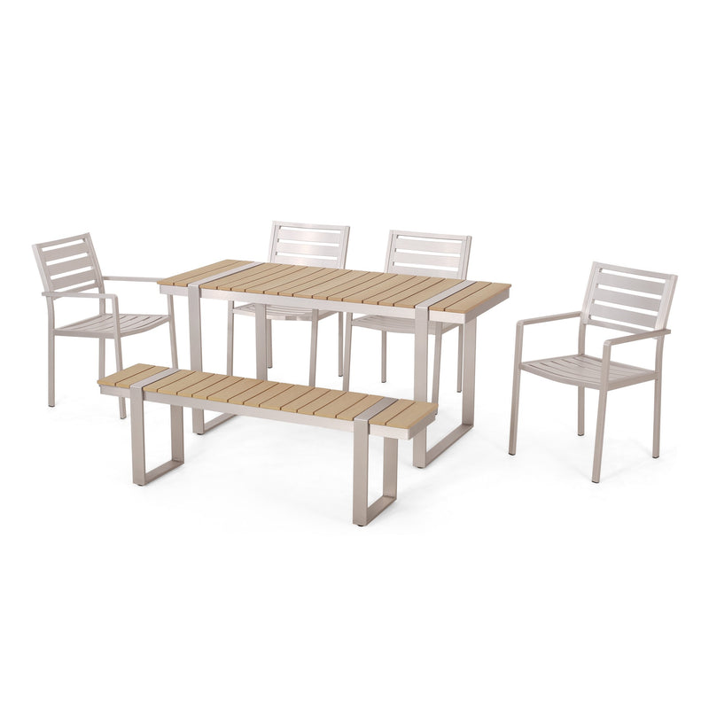 Outdoor 6 Piece Aluminum Dining Set - NH137313