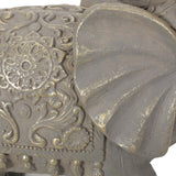 Outdoor Elephant Garden Statue, Gray and Gold - NH763413