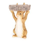 Outdoor Rabbit Garden Statue, White and Brown - NH789413