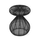 Handcrafted Modern Mushroom Side Table, Black - NH745413