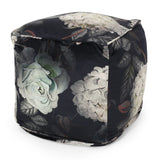 Traditional Fabric Flower Print Pouf - NH005413