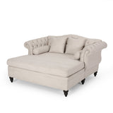 Contemporary Tufted Double Chaise Lounge with Accent Pillows - NH417413