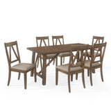 Farmhouse Wood 7 Piece Dining Set - NH696413