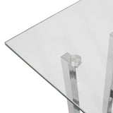 Modern Glass Top Coffee Table, Chrome - NH816413