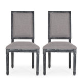 French Country Wood Upholstered Dining Chair, Set of 2 - NH155513