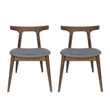 Danmore Mid Century Modern Fabric Upholstered Dining Chairs, Set of 2