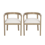 Vande Fabric Upholstered Wood Tub Dining Chairs, Set of 2