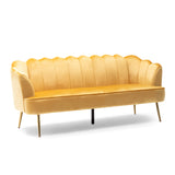 Modern Glam Velvet Channel Stitch 3 Seater Shell Sofa - NH378413