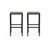 Outdoor Modern Industrial Acacia Wood Bar Stools (Set of 2) - NH202313