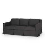 Contemporary Fabric 3 Seater Sofa with Skirt - NH749413