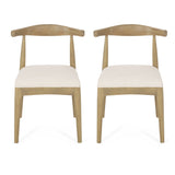 Covey Mid Century Modern Fabric Upholstered Wood Dining Chairs, Set of 2