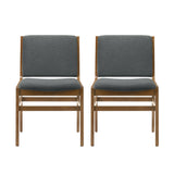 Galtin Contemporary Fabric Upholstered Wood Dining Chairs, Set of 2