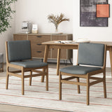 Galtin Contemporary Fabric Upholstered Wood Dining Chairs, Set of 2