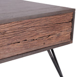 Handcrafted Boho Mango Wood Coffee Table with Drawers - NH380413