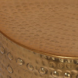 Modern Handcrafted Aluminum Studded Side Table, Brass - NH120513