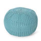 Modern Knitted Cotton Round Pouf - NH121413