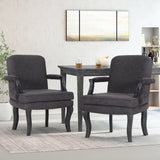 Tim French Country Dining Arm Chair with Nailhead Trim, Set of 2