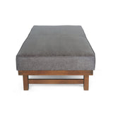 Modern Microfiber Cocktail Ottoman with Wood Frame - NH085213